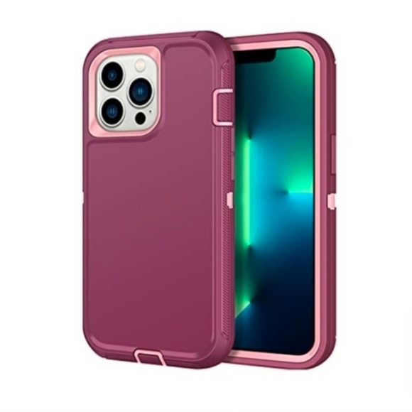 NWT! Iphone 13 Pro Max Wine Red Pink Anti-Scratch 360 Full Body Protective Case - Picture 6 of 6
